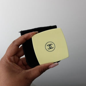 Chanel Double Mirror – Limited Edition Yellow with Velvet Pouch